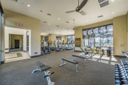 fitness center at Three Sixty South Bay